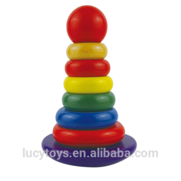 Wooden Rainbow Stacker Plan Toy Stacking Ring For Kids